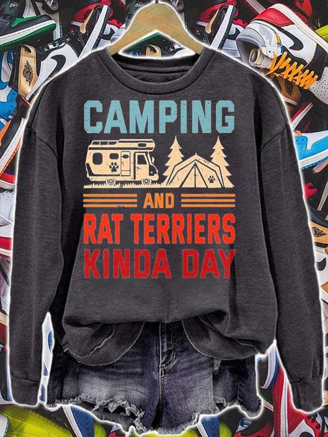 Camping And Rat Terriers Kinda Day Rattie Camper T-Shirt sweatshirt