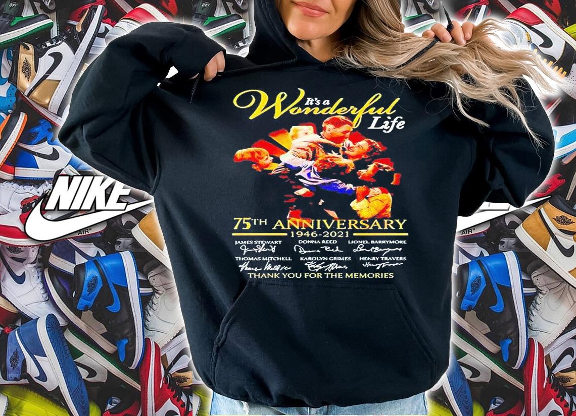 It's a Wonderful Life 75th anniversary 1946-2021 thank You for the memories signatures T-shirt