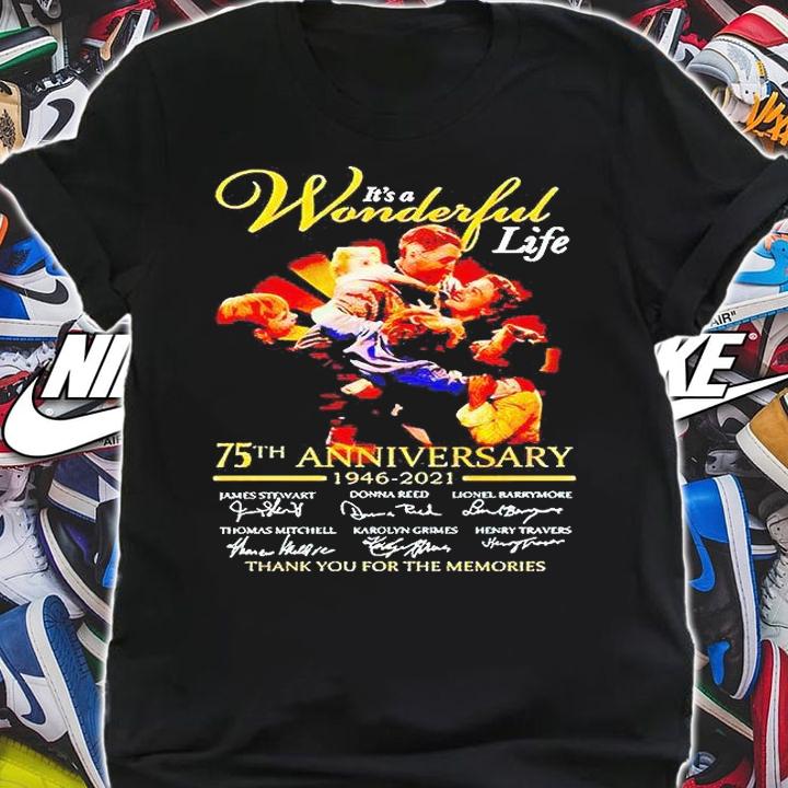 It's a Wonderful Life 75th anniversary 1946-2021 thank You for the memories signatures T-shirt