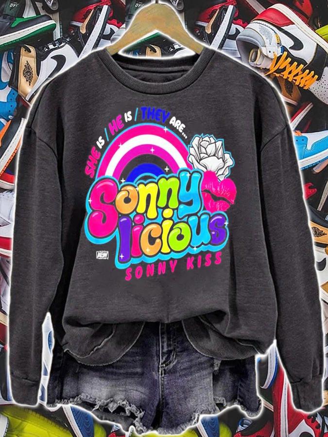 She is he is they are Sonny Licious Sonny Kiss shirt sweatshirt