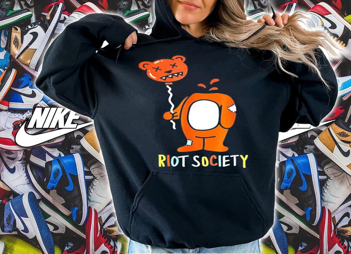 Riot society bear balloon head shirt