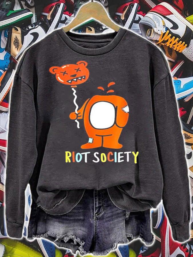 Riot society bear balloon head shirt