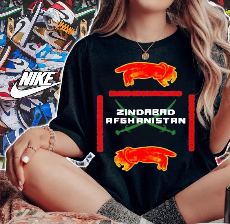 Blood on your hands Zindabad Afghanistan shirt woman shirt