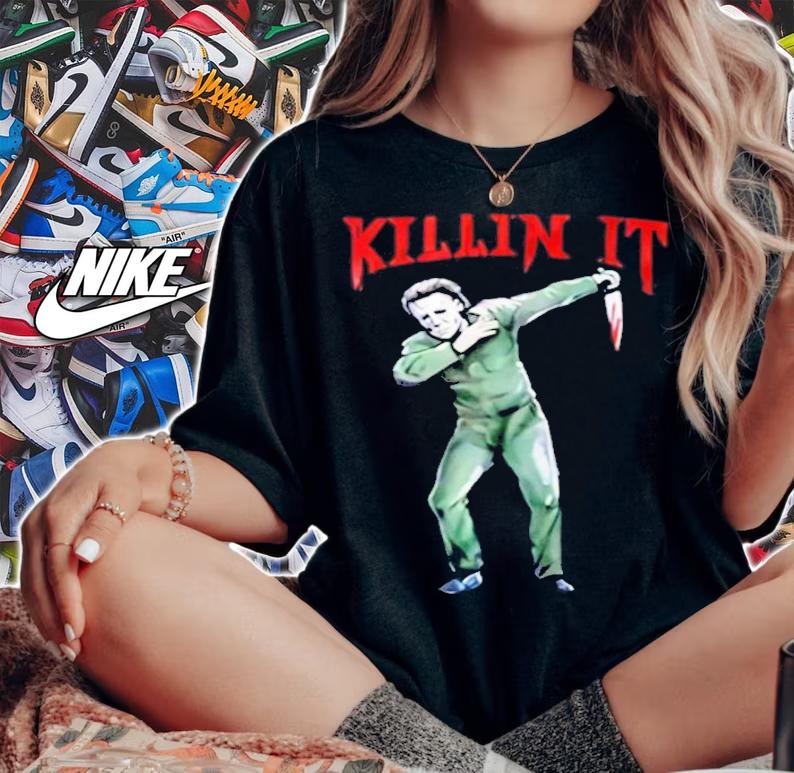 Killin it Michael Myers dabbing shirt woman shirt