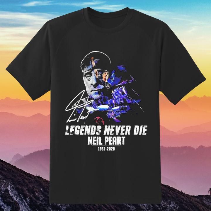 Legends Never Die Neil Peart Tribute T-Shirt – Iconic Drummer Design