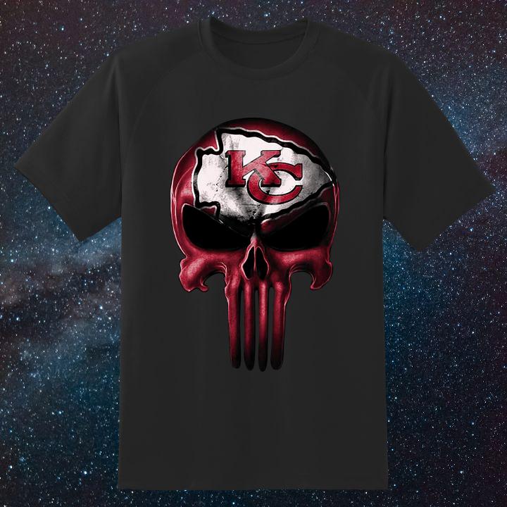 The Punisher Skull Kansas City Chiefs Logo T-Shirt - Shop Now!