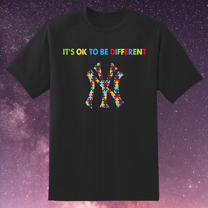 Its Ok To Be Different Autism Awareness New York Yankees Logo Shirt For Fan
