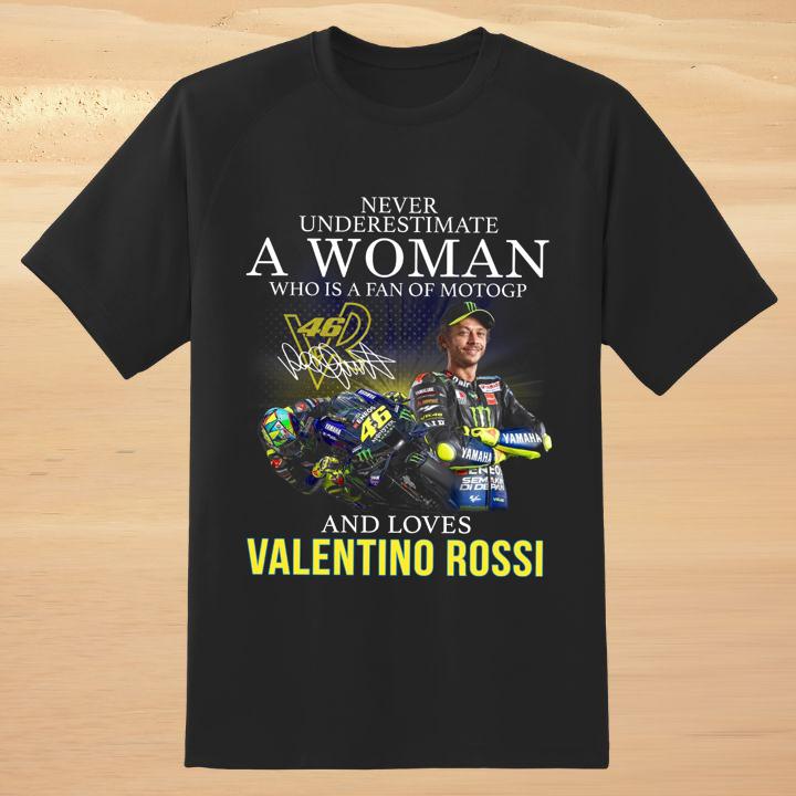 A Woman Who Is A Fan Of Motogp Valentino Rossi Autograph Shirt - Shop now!