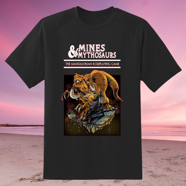 Premium Mines And Mythosaurs The Mandalorian Dungeons And Dragons T-Shirt
