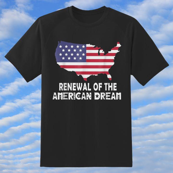 Renewal Of The American Dream Usa Map American Flag T-Shirt