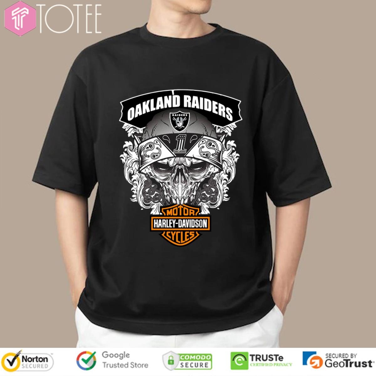 Oakland Raiders Motor Harley Davidson Cycles T-shirt