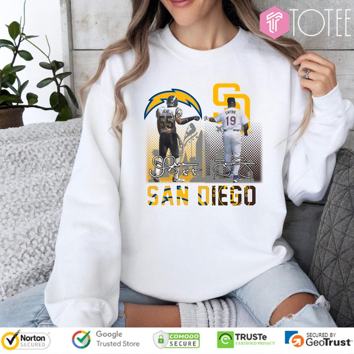 San Diego Junior Seau Tony Gwynn Signatures Shirt T-Shirtat Jennifer Elder Sweatshirt