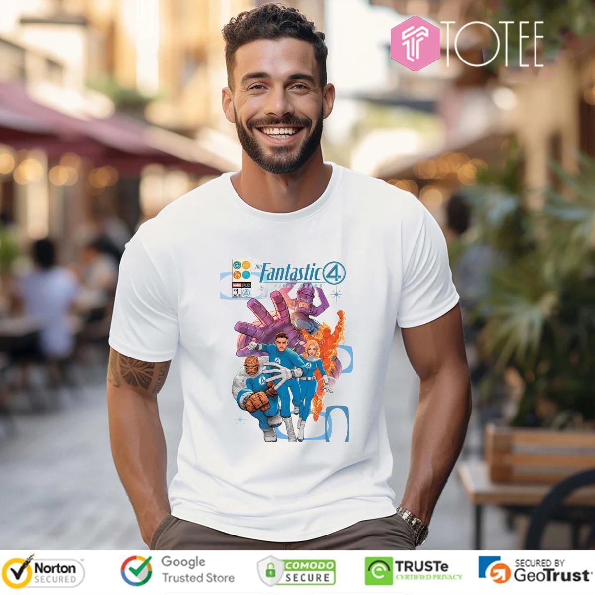 The Fantastic 4 First Steps 2025 Poster T-shirt