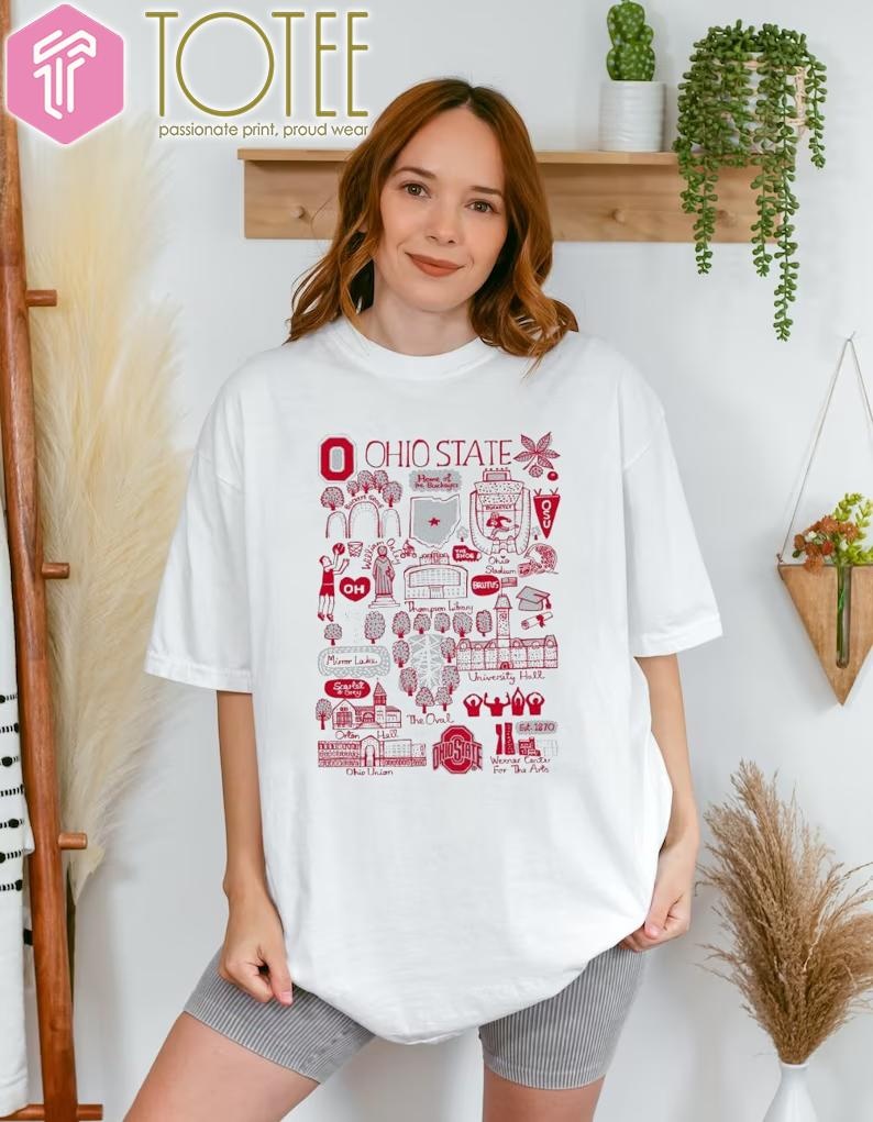 Ohio State University Buckeyes Art Illustration T-shirt