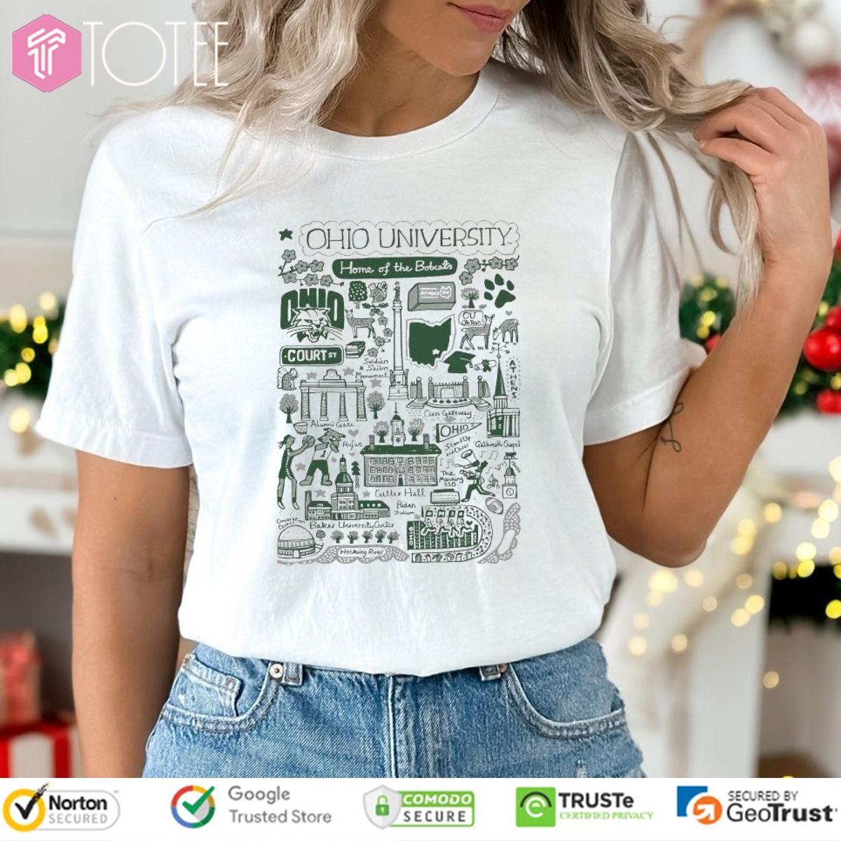 Ohio University Bobcats Art Illustration T-shirt
