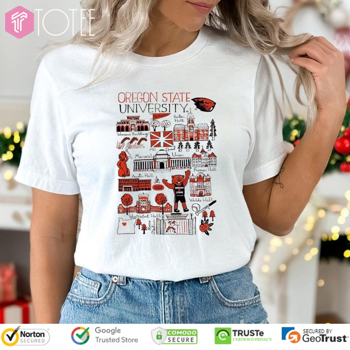 Oregon State University Beavers Art Illustration T-shirt