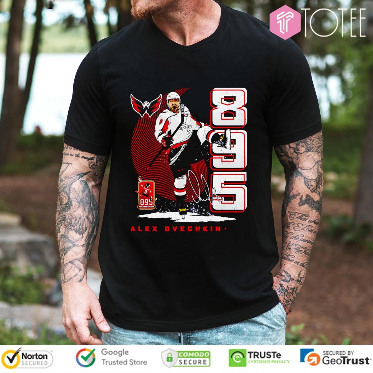 Alex Ovechkin 895 Goals Scorer Washington Capitals Signature T-shirt
