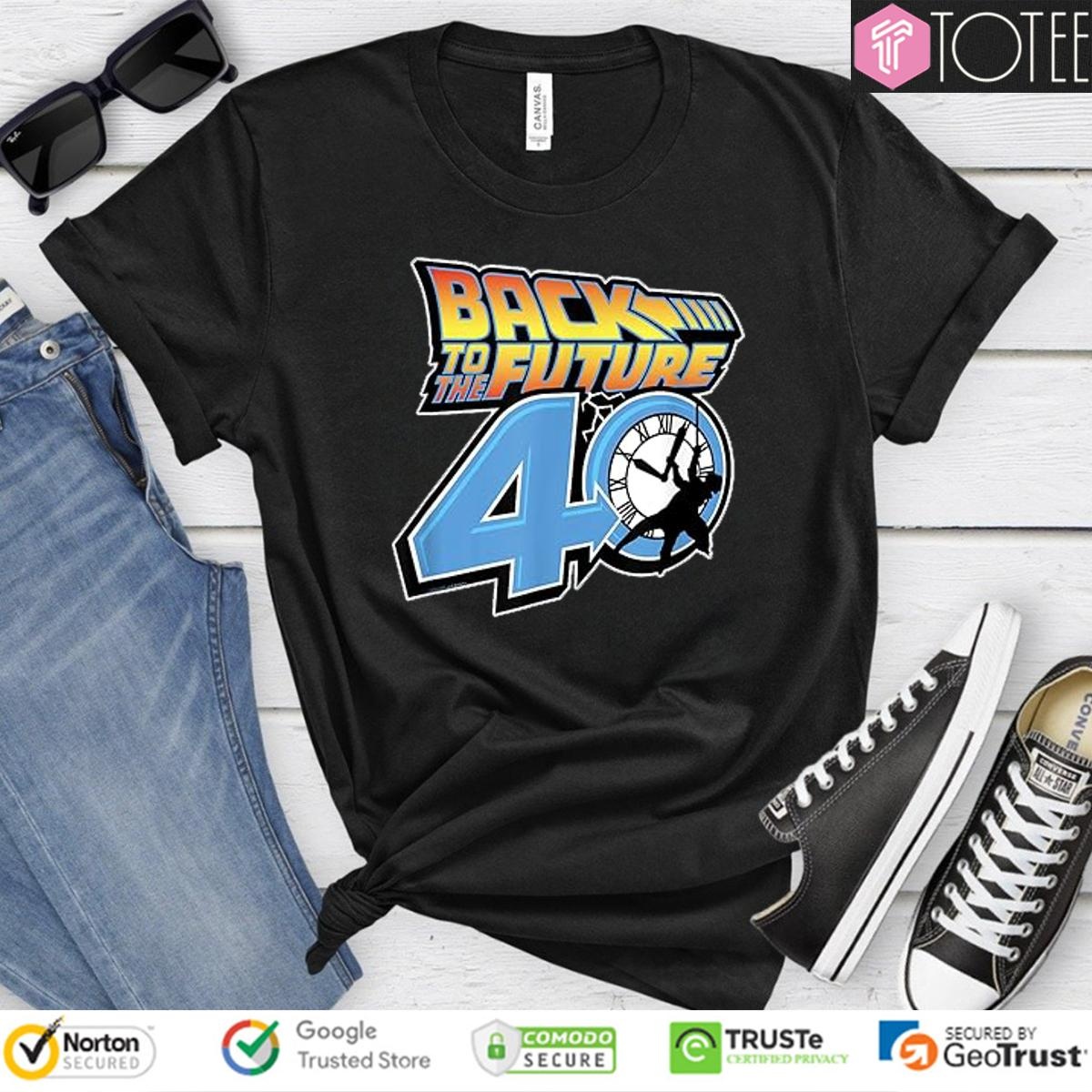 Back To The Future 40 Years Logo T-shirt