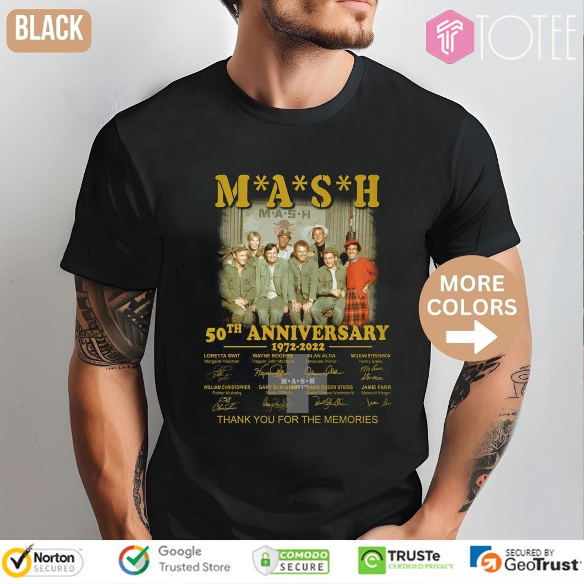 Mash 50Th Anniversary 1972 2022 Thank You For The Memories Signatures T-shirt