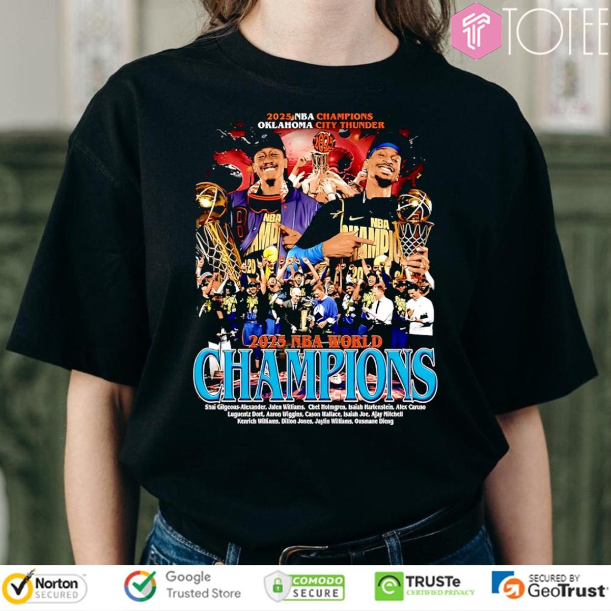 2025 Nba Champions Oklahoma City Thunder Sga And J-Dub Graphic T-shirt