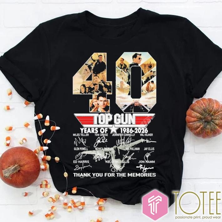 40 Years Of 1986-2026 Top Gun Signatures T-shirt