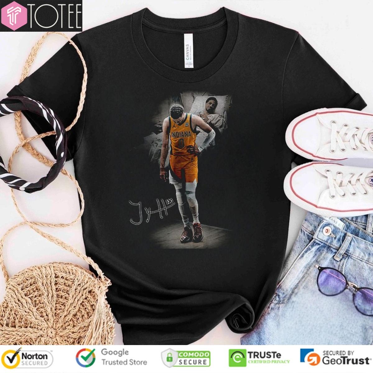 Tyrese Haliburton Legend Indiana Pacers Injured Signature T-shirt