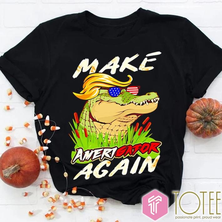 Make Amerigator Again Parody Alligator Trump Maga T-shirt