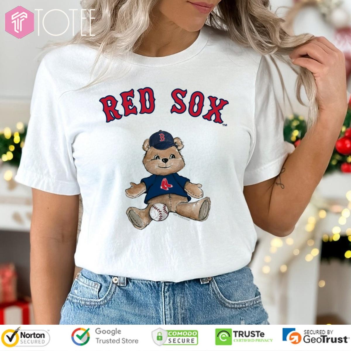 Tiny Turnip Teddy Bear X Boston Red Sox Baseball T-shirt